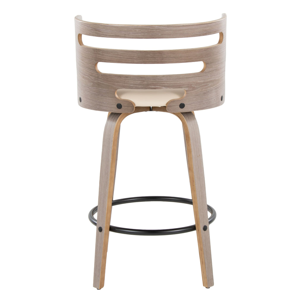 Fixed-Height Counter Stool with Swivel in Light