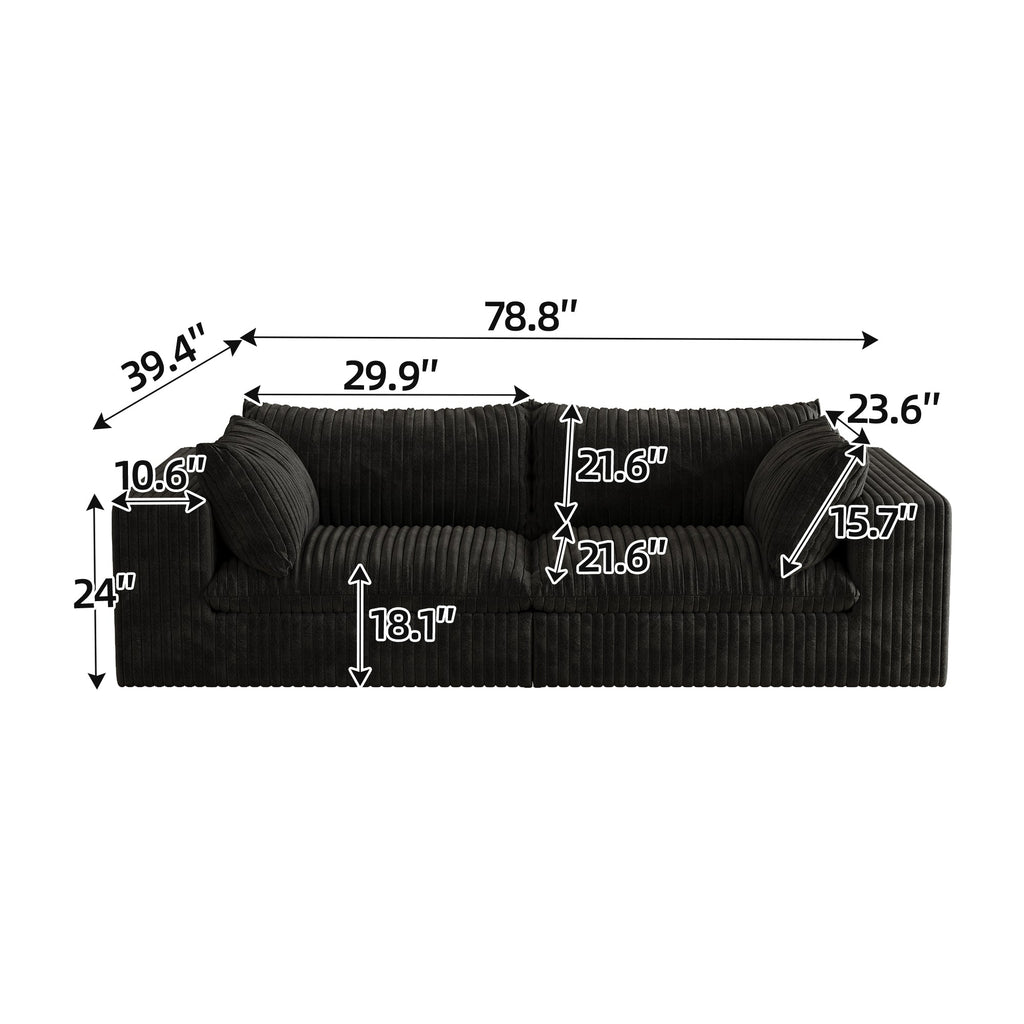Y137 Modular 2-Seater Sofa - Black