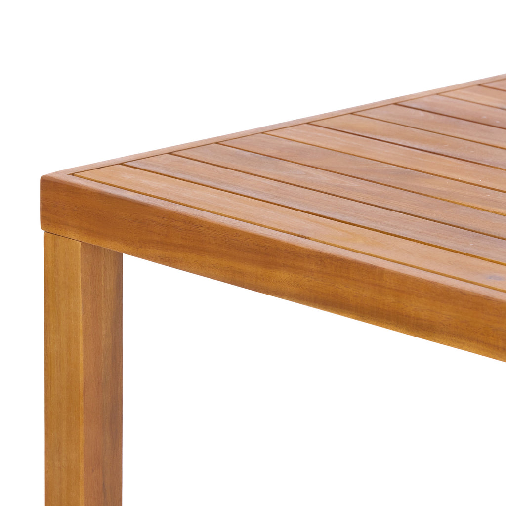 41 Inch Height Teak Finish Acacia Solid Wood Outdoor Dining Table