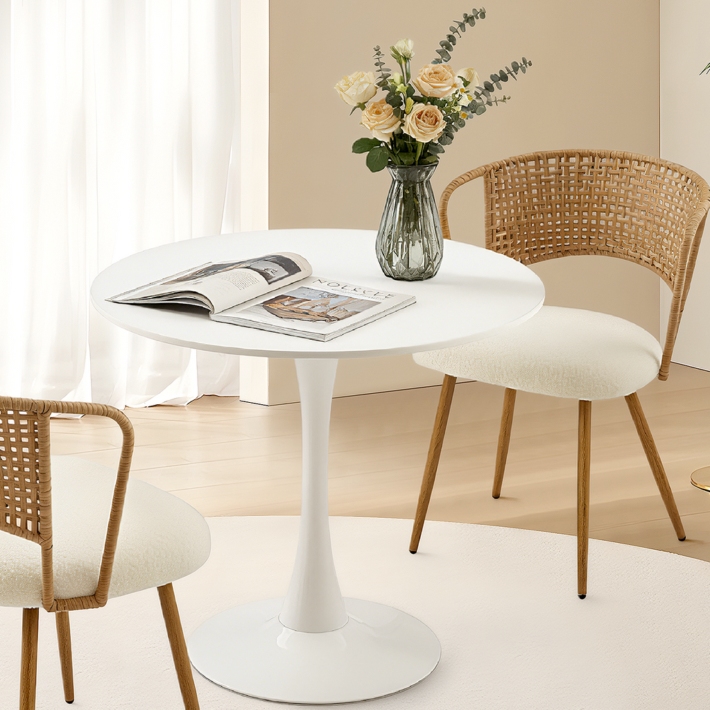 White Round Dining Table