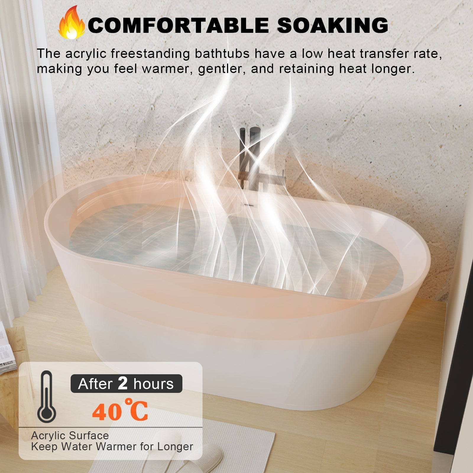 59" Acrylic Freestanding Bathtub