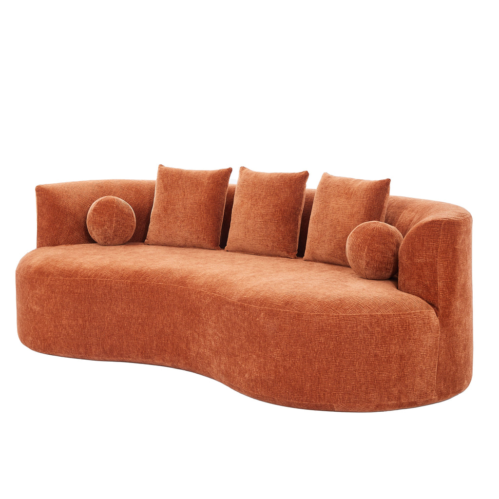 90 In. Curved Modern Chenille Sofa