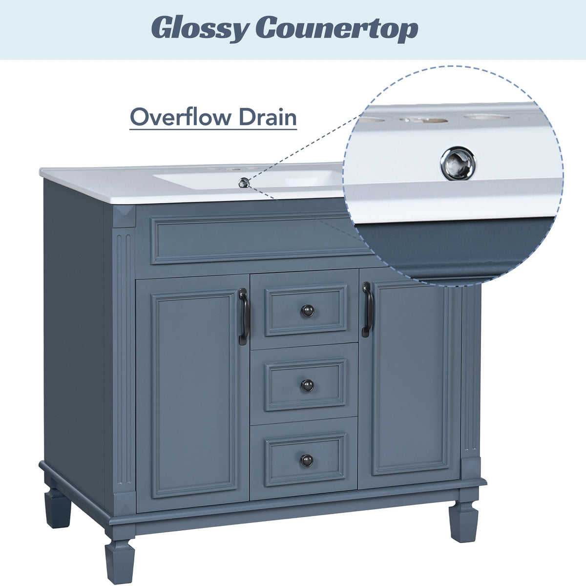 36'' Bathroom Vanity with Top Sink, Royal