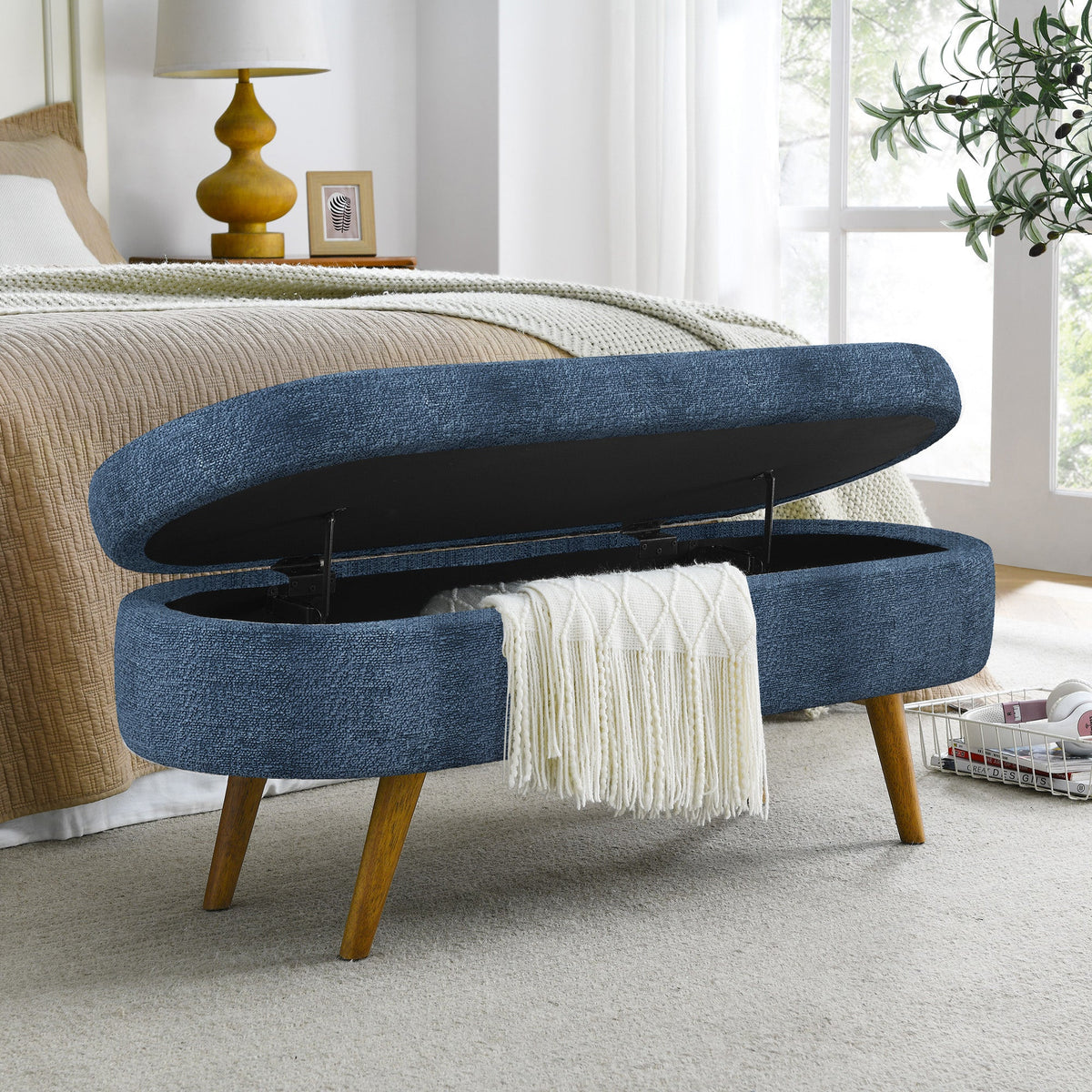 Ottoman Oval Storage Bench