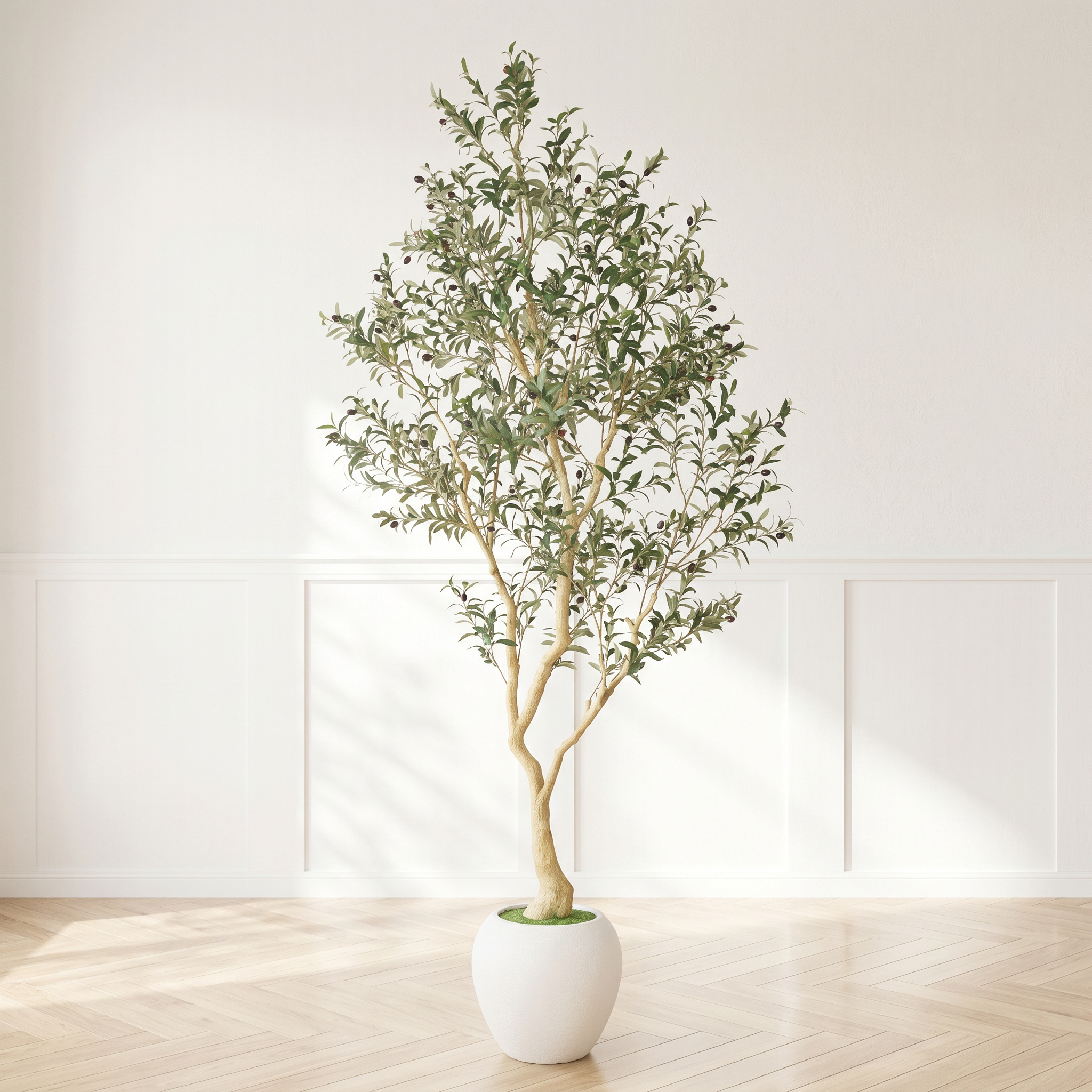 8.2FT Artificial Olive Tree With Big Decorative Planter