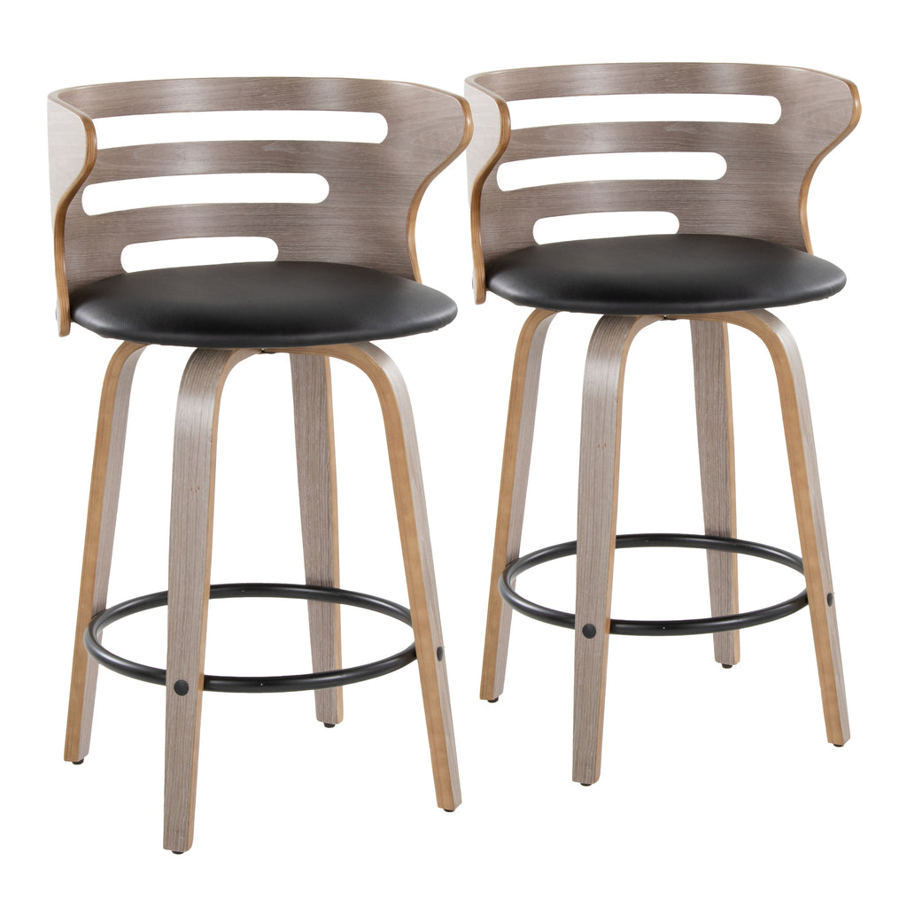 Fixed-Height Counter Stool with Swivel in Light