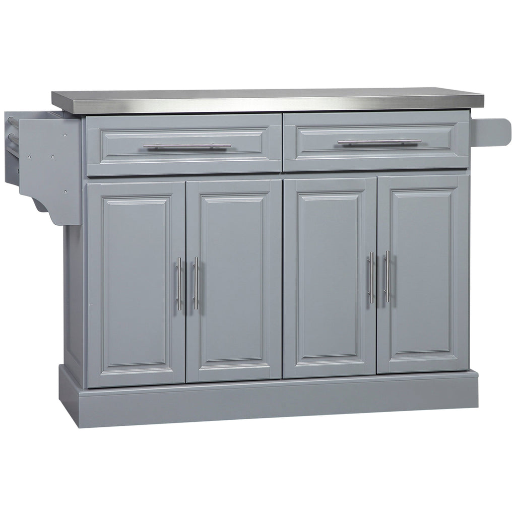 HOMCOM Rolling Kitchen Island with Storage