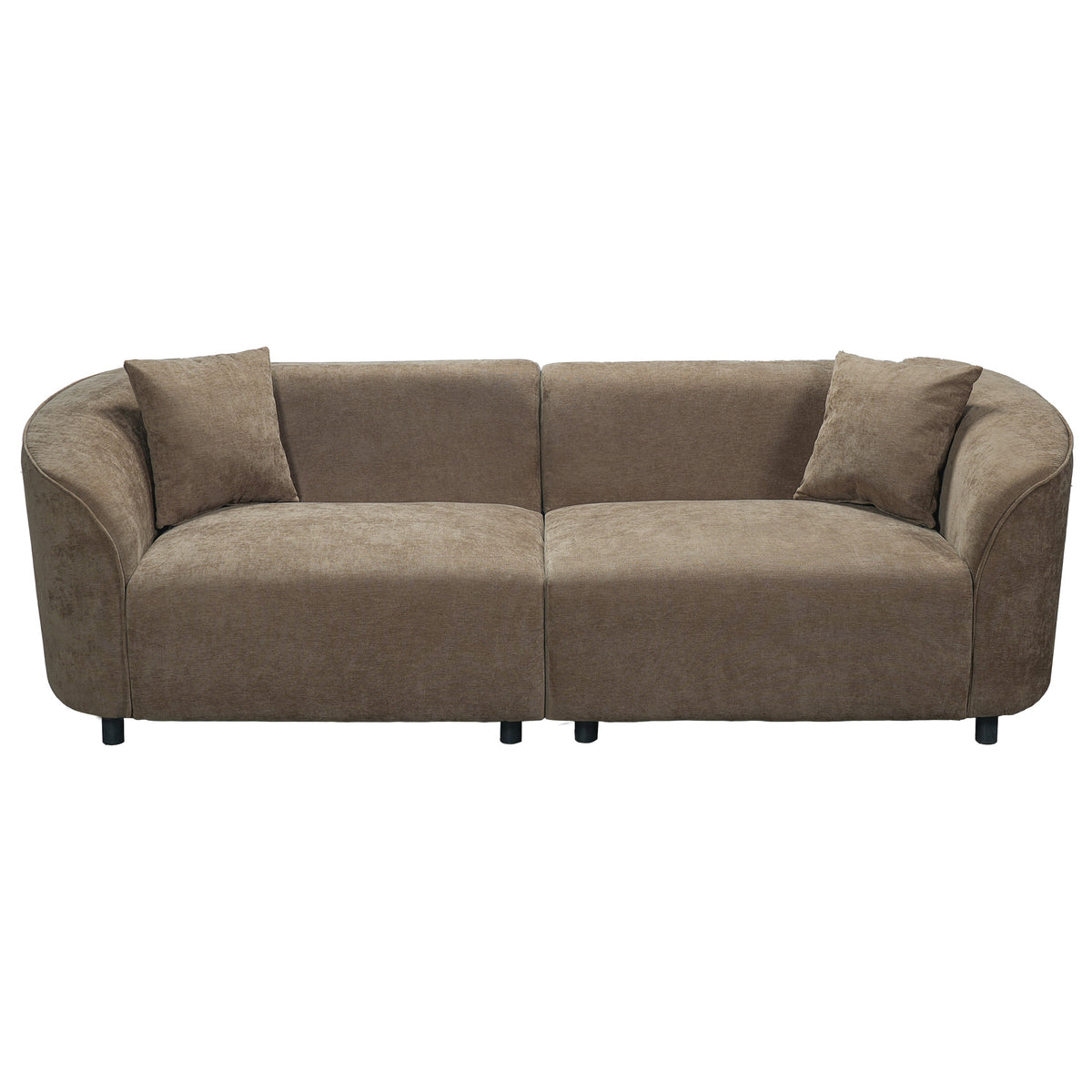 87" Curved Contemporary Sofa in Brown
