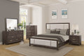 King Upholstered Headboard & Footboard Antique