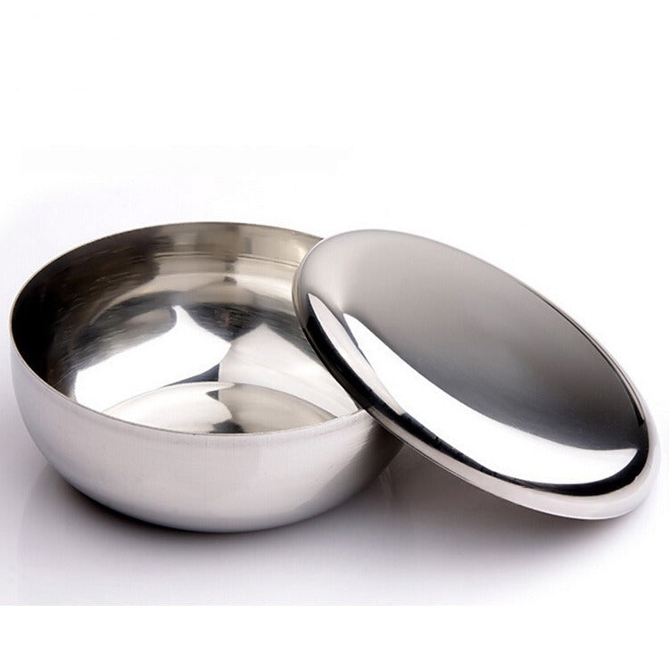 Stainless Steel Korean-style Single-layer Lidded Bowl