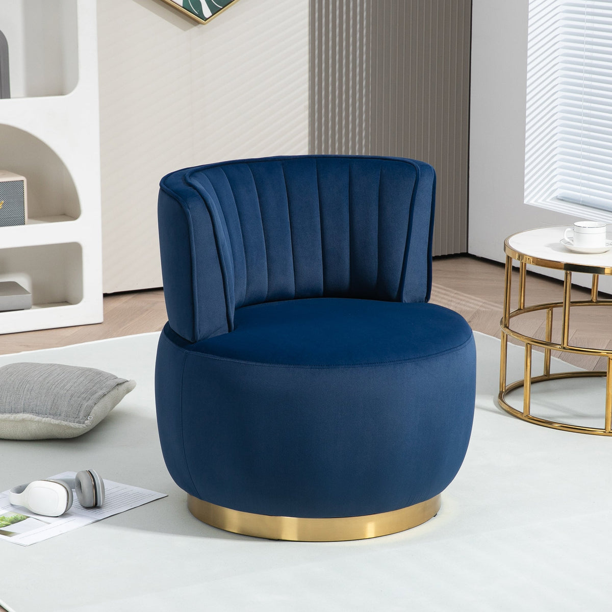 360 Degree Swivel Cuddle Barrel Accent Sofa Chairs