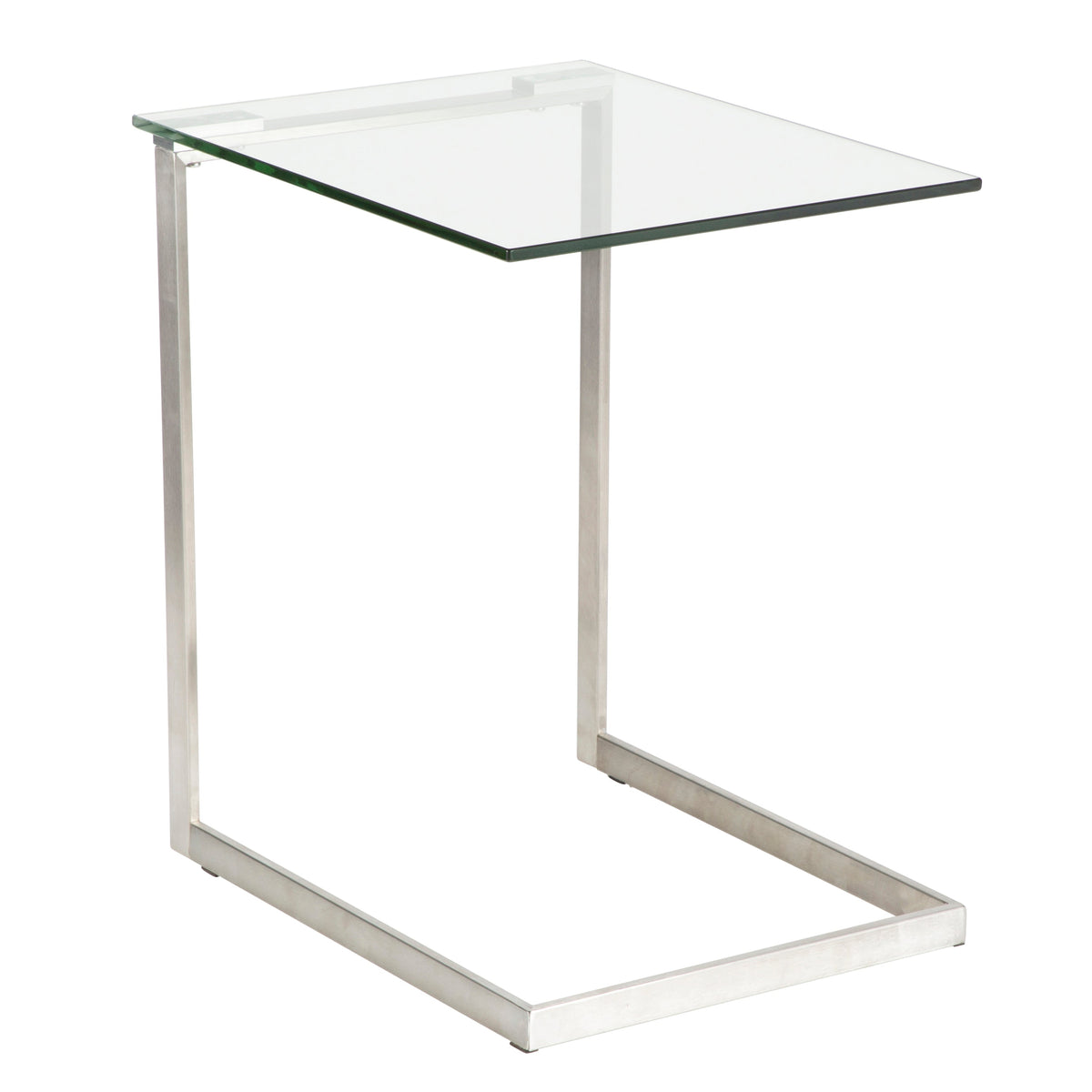 Zenn Contemporary End Table with Clear Glass