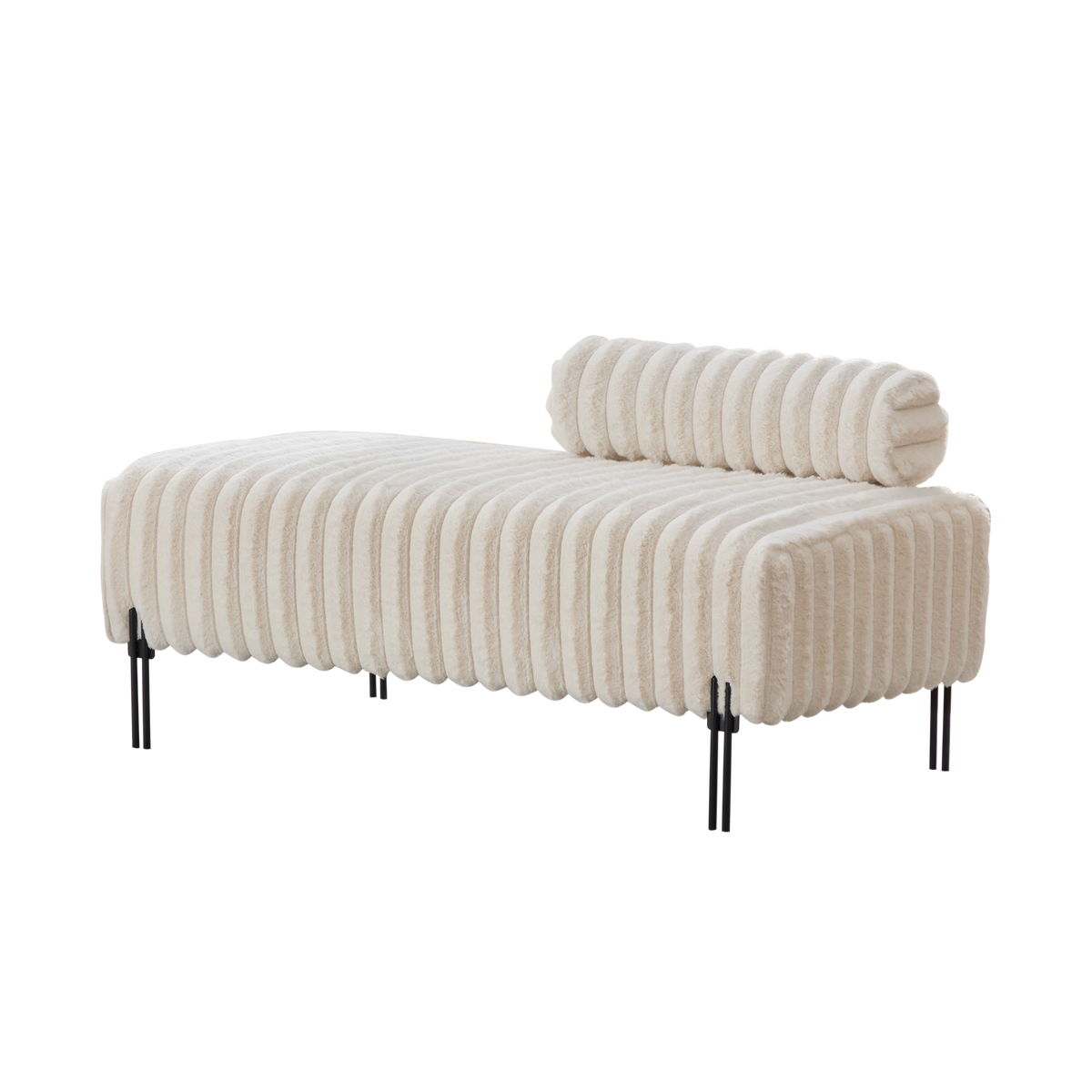 49.6" Wide Upholstered Mini Loveseat with Metal Legs