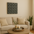 Black Square Shape Handcrafted MDF Wall Decor – 16"x16" Elegant Home Accent
