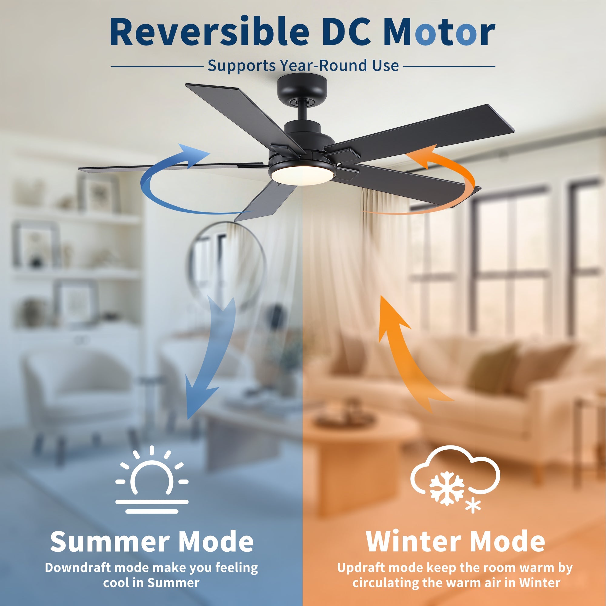 52" Matte Ceiling Fan with Light