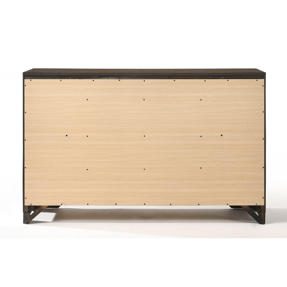 Transitional 1pc Dresser Only with Metal Handles and Beveled Bracket Feet