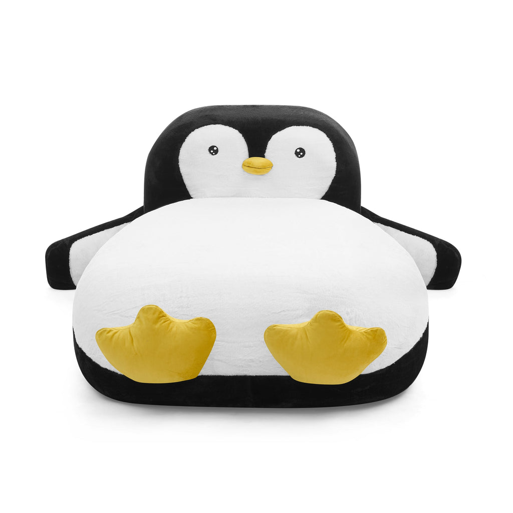 Twin Size Fluffy Faux Fur Penguin Shaped Bed Lounger Chair