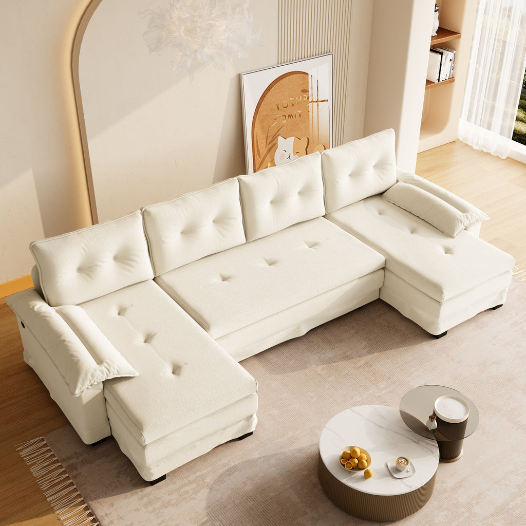 U-Shaped Sleeper Sofa with Pull Out Bed