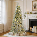 5FT Pre-Lit Spruce Snow Flocked Christmas Tree