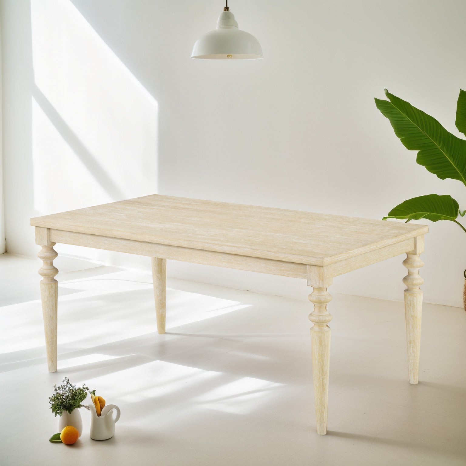 Amonia 5-Piece Dining Set, Turned-Leg Dining Table with 4 Tufted Chairs