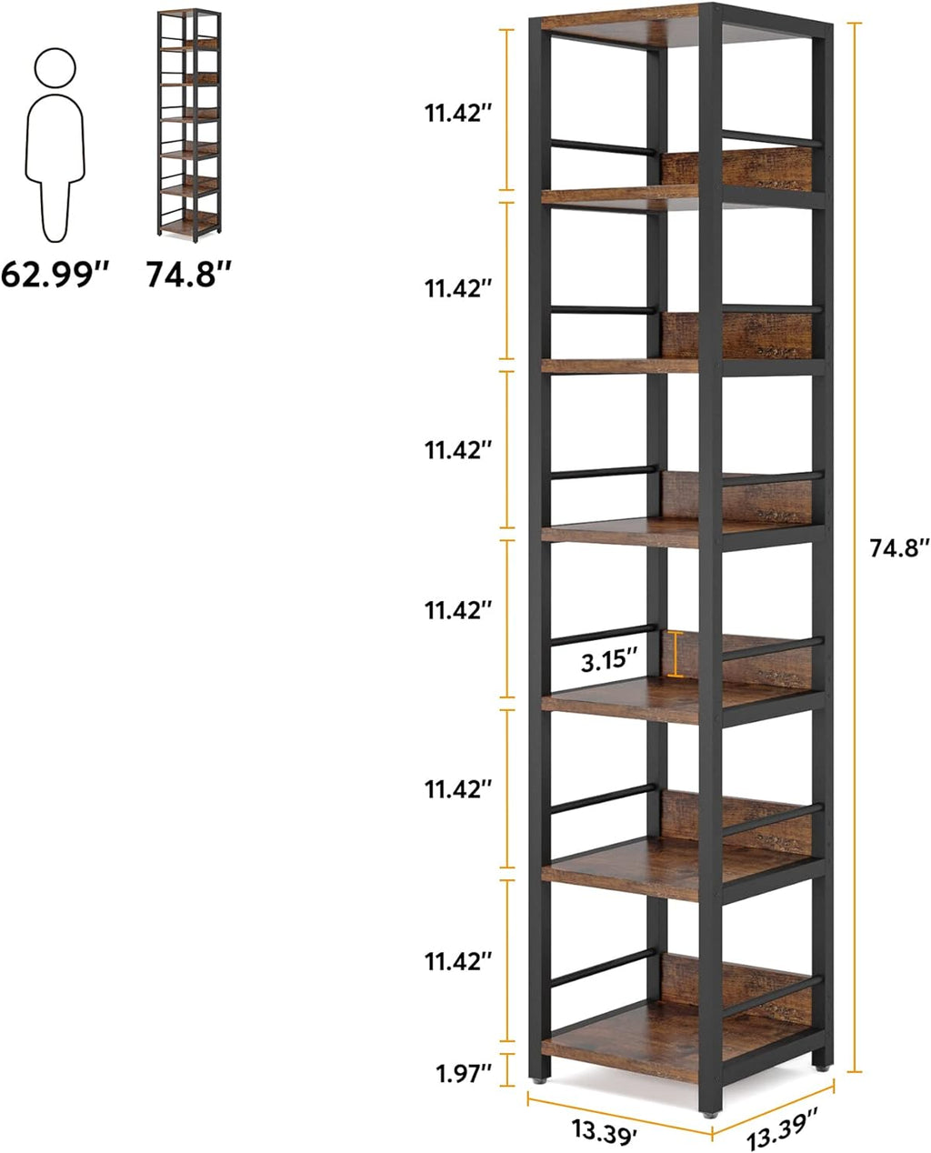 74.80" Tall 6-Tier Corner Shelf