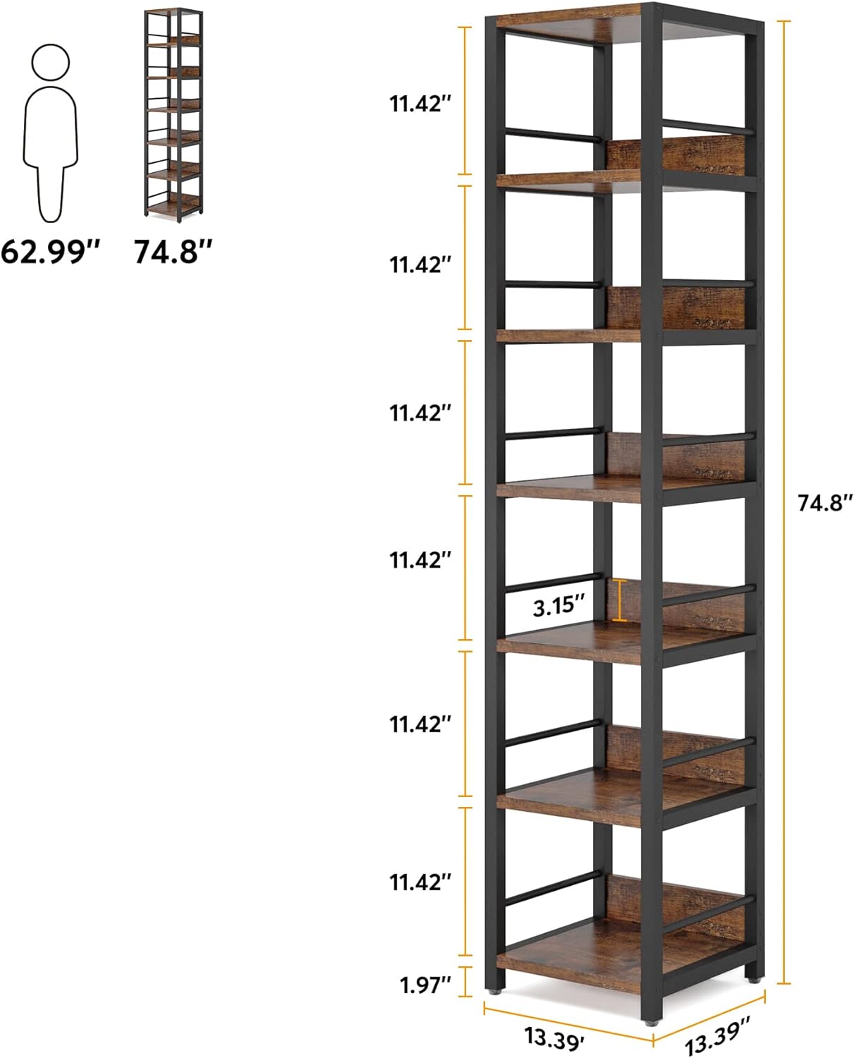 74.80" Tall 6-Tier Corner Shelf