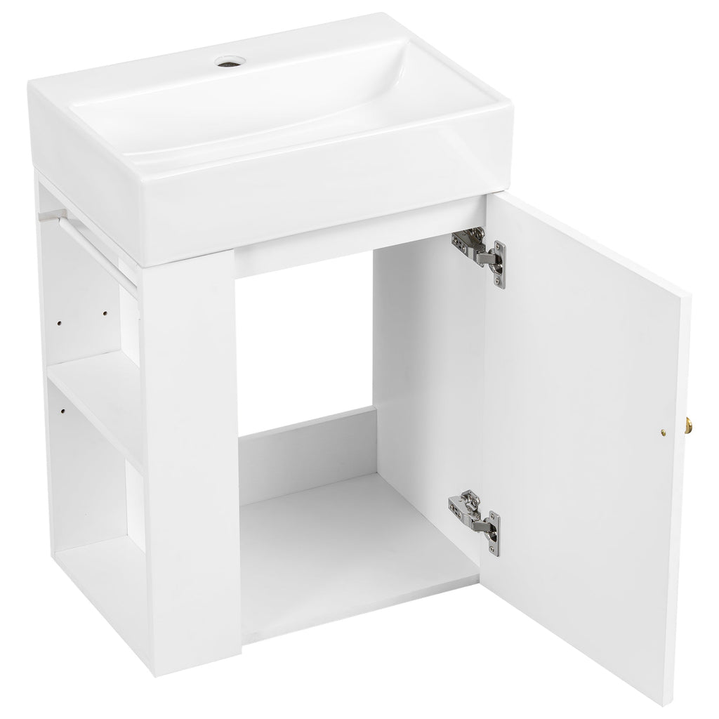 20 Inch Bathroom Vanity with Ceramic Sink