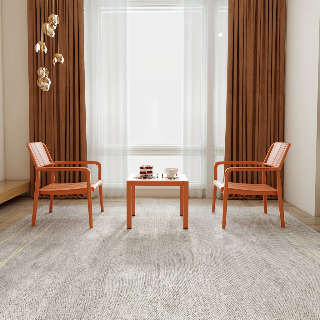 Summer 2-Piece PP Single-Seater Chairs + Coffee Table Set