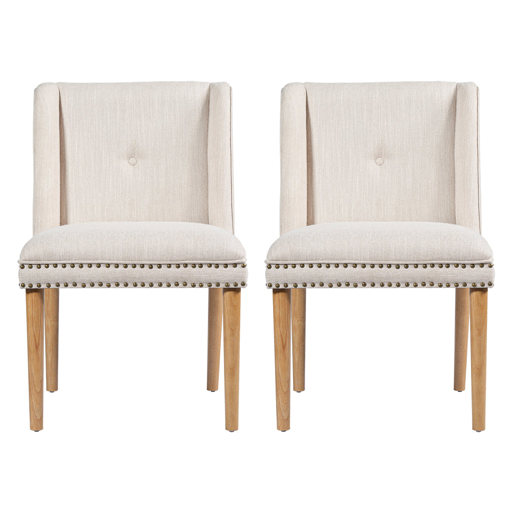 Light Luxury Rivet Upholstered Dining Chair (Set of 2)