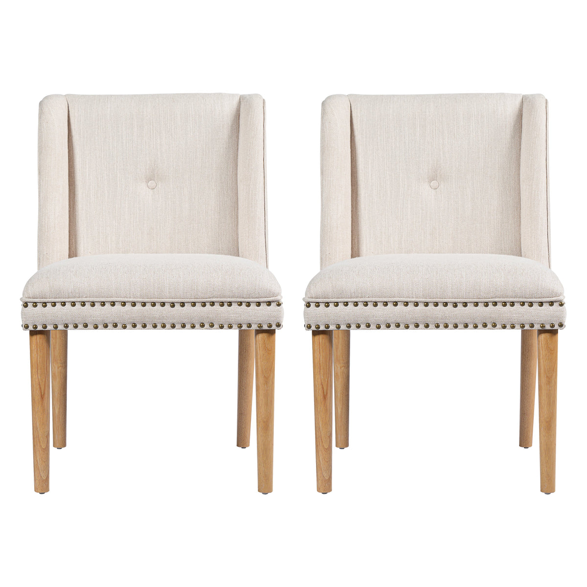 Light Luxury Rivet Upholstered Dining Chair (Set of 2)