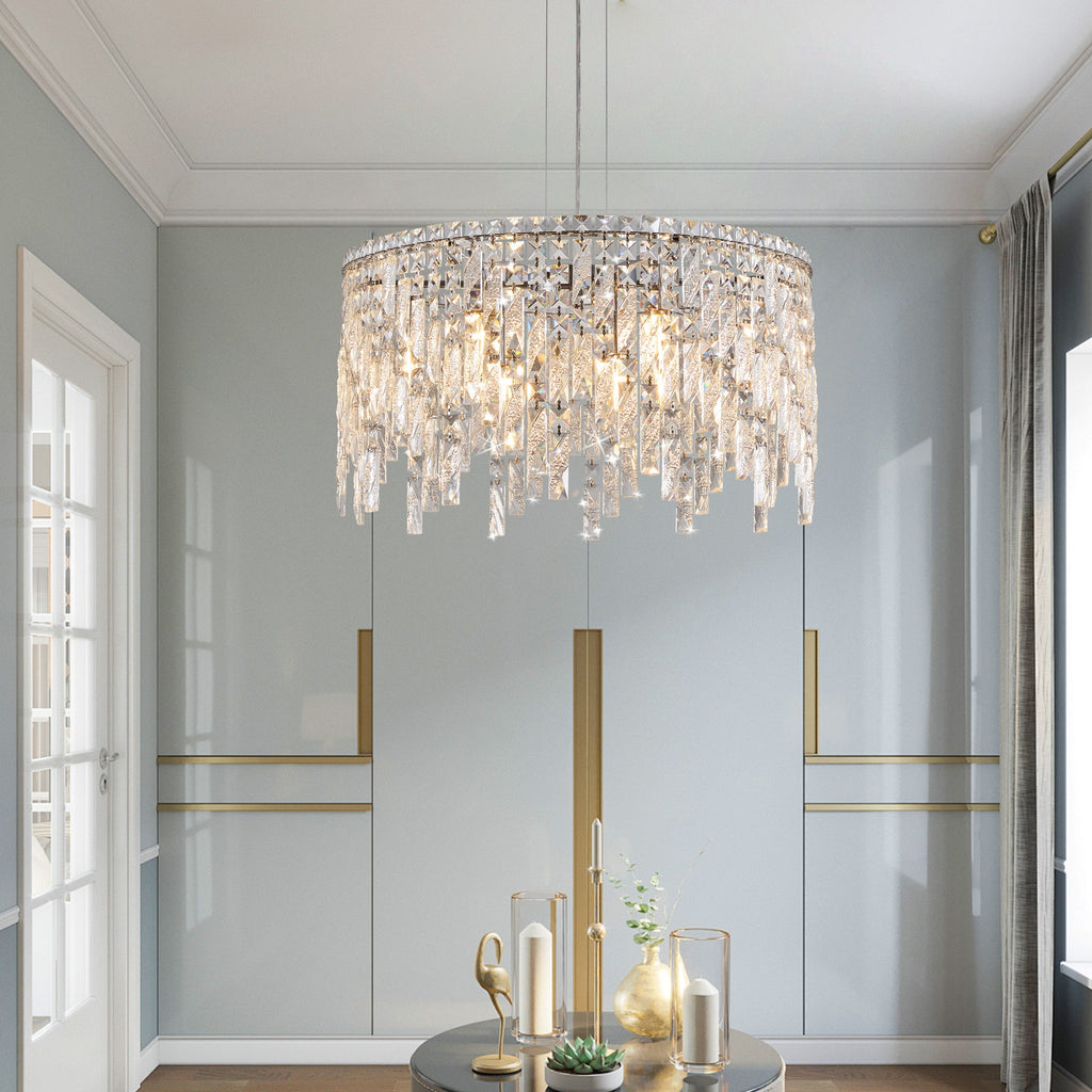 24" Luxurious Round Crystal Chandelier