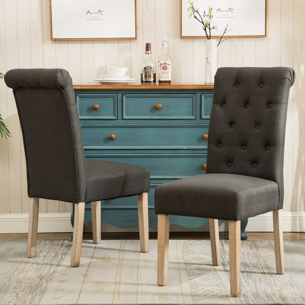 Amonia 5-Piece Dining Set, Turned-Leg Dining Table with 4 Tufted Chairs