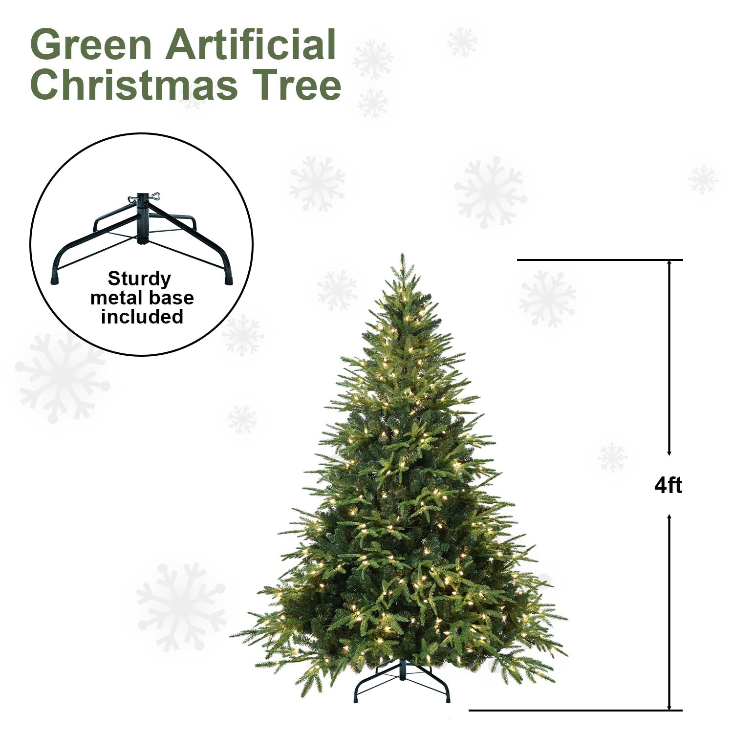 4ft Pre-Lit Artificial Christmas Tree