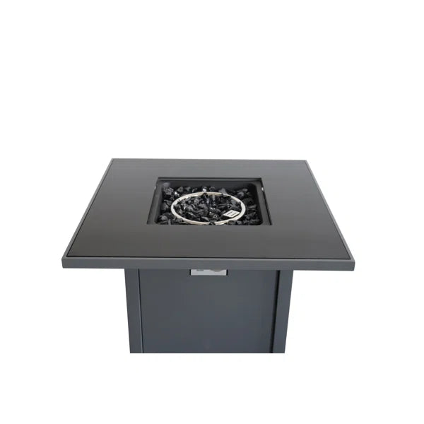 25" H x 30" W Steel Outdoor Fire Pit Table with Lid