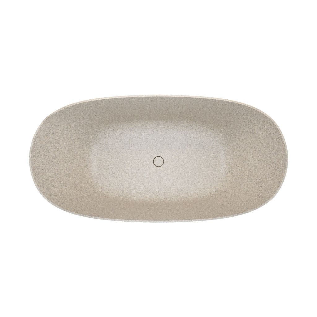 61'' Freestanding Bathtub Resin Stone Soaking Bathtub