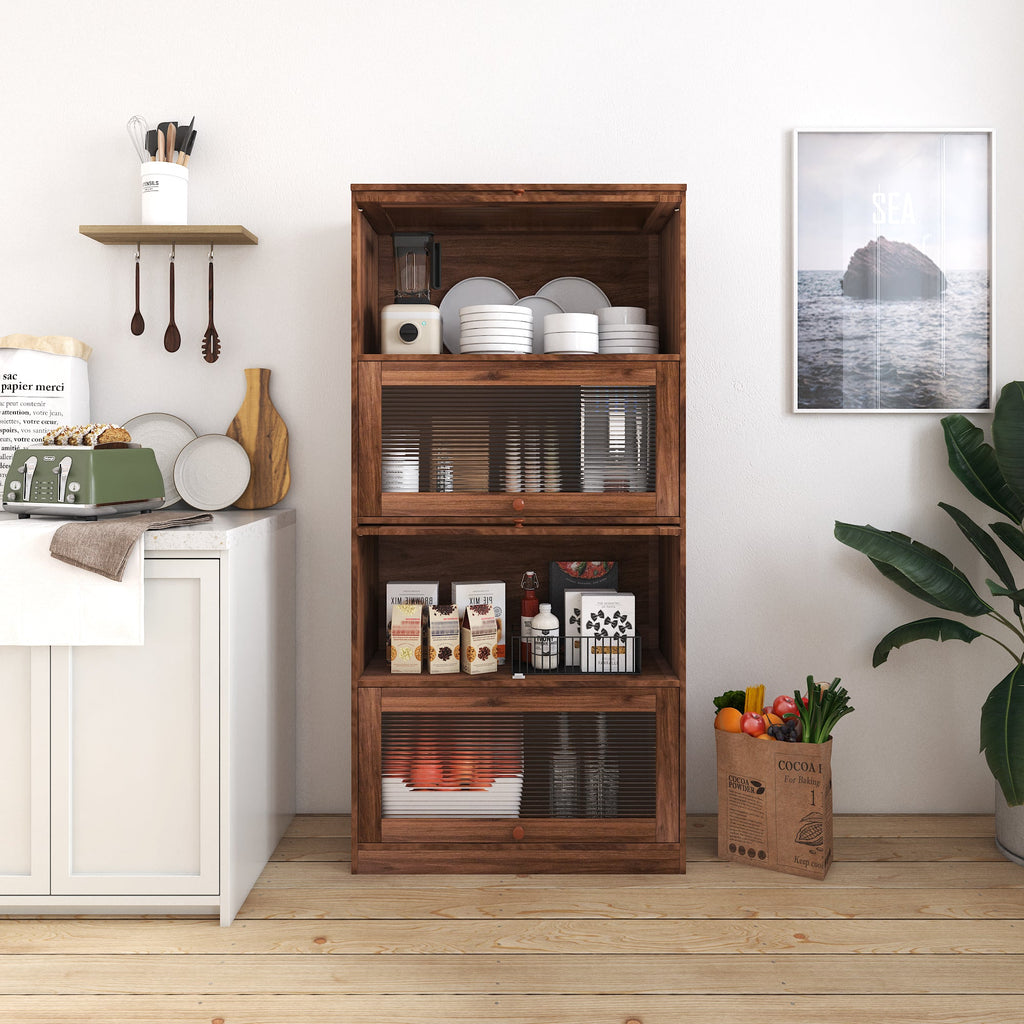 Contemporary Closed Back Glass Doors Office Storage Cabinet