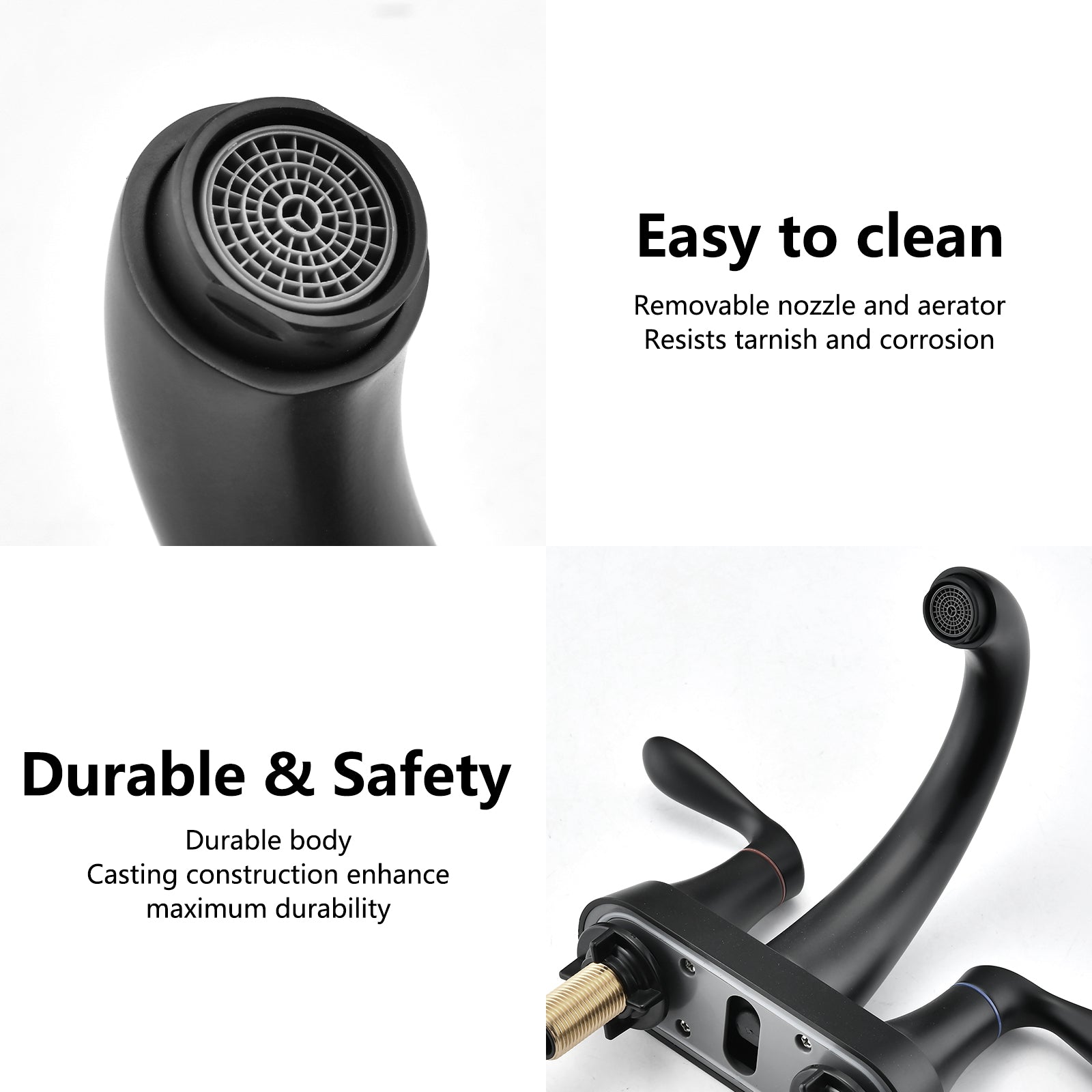 Two Handle 4 Inch Centerset Bathroom Sink Faucet with Pop-Up Drain