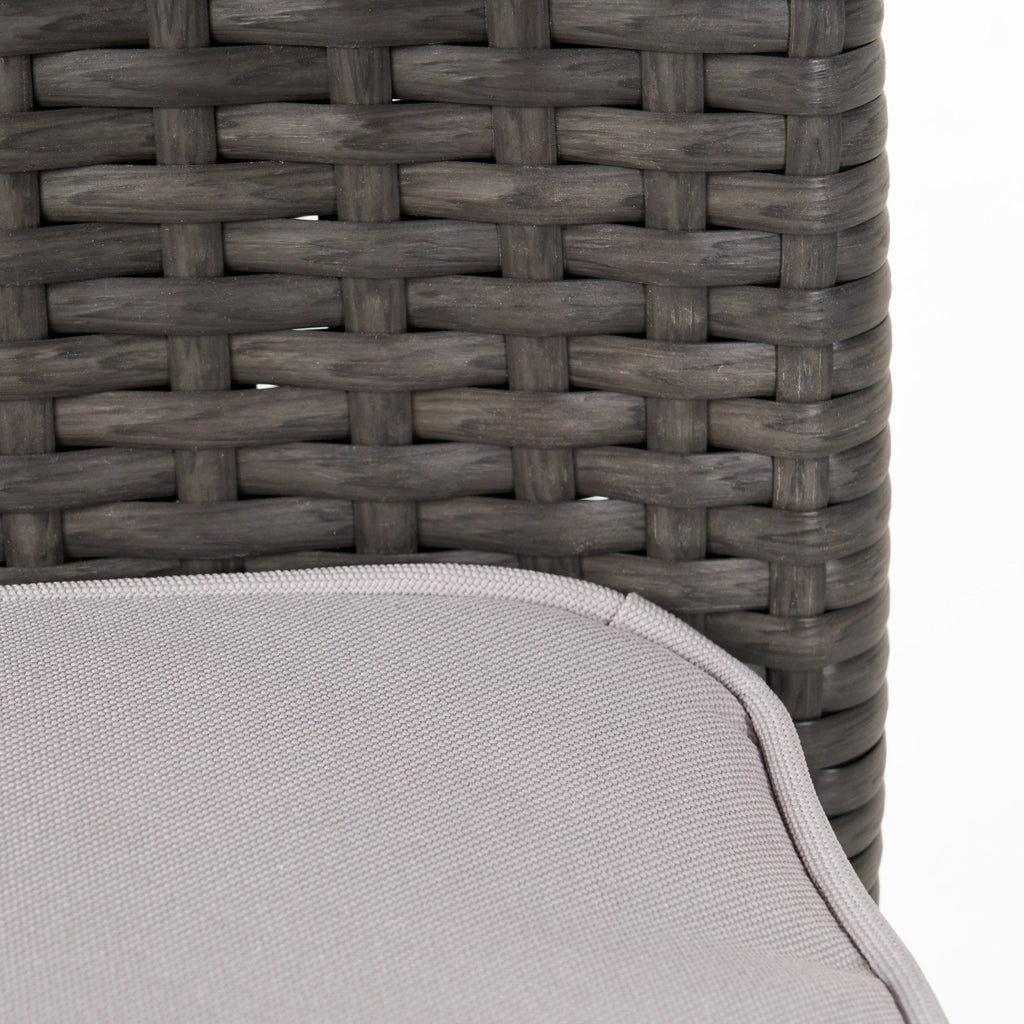 Outdoor PE Rattan Stacking Chair Set with Cushions (Set of 4)