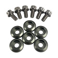 BLOX Racing New Fender Washers Kit M6 12pt - 6pc Large Diameter Gun Metal BXAC-00311-GM