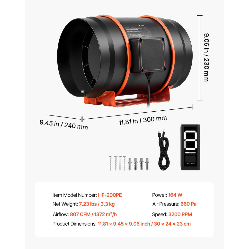 Inline Duct Fan with EC Motor – 807 CFM