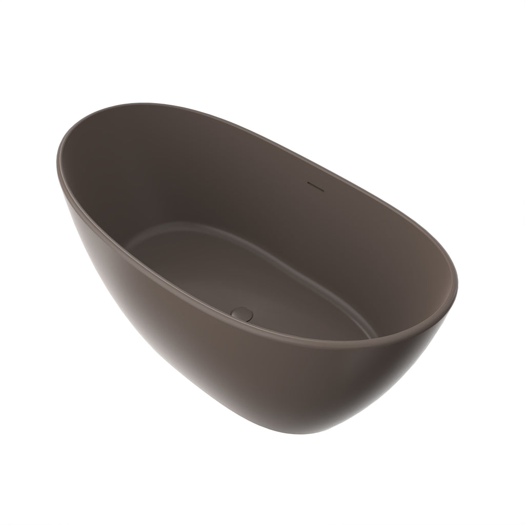 61 Inch Freestanding Solid Surface Soaking Bathtub