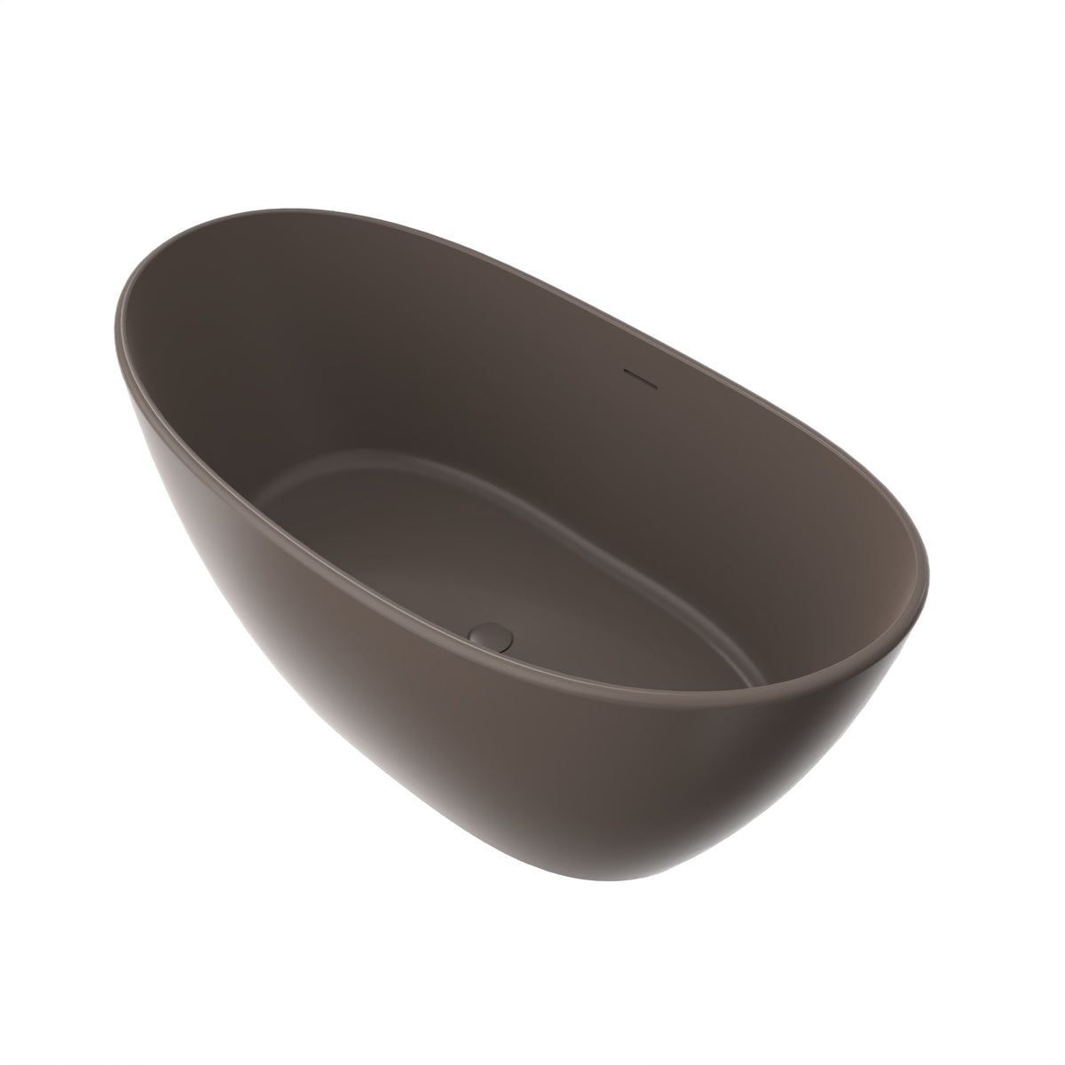 61 Inch Freestanding Solid Surface Soaking Bathtub