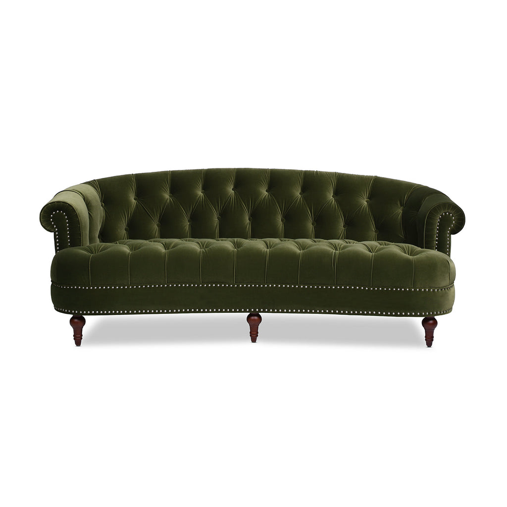 La Rosa Victorian Chesterfield Tufted Sofa - Olive