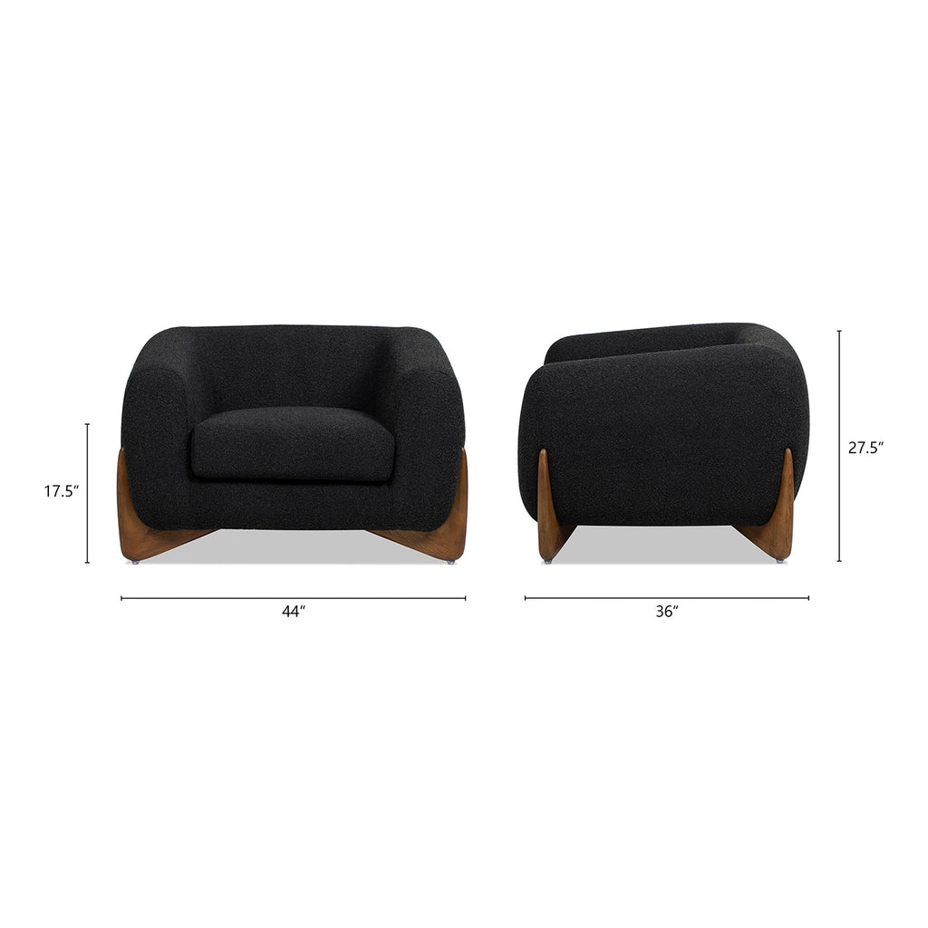 Alpine 44" Sherpa Arm Chair, Ebony