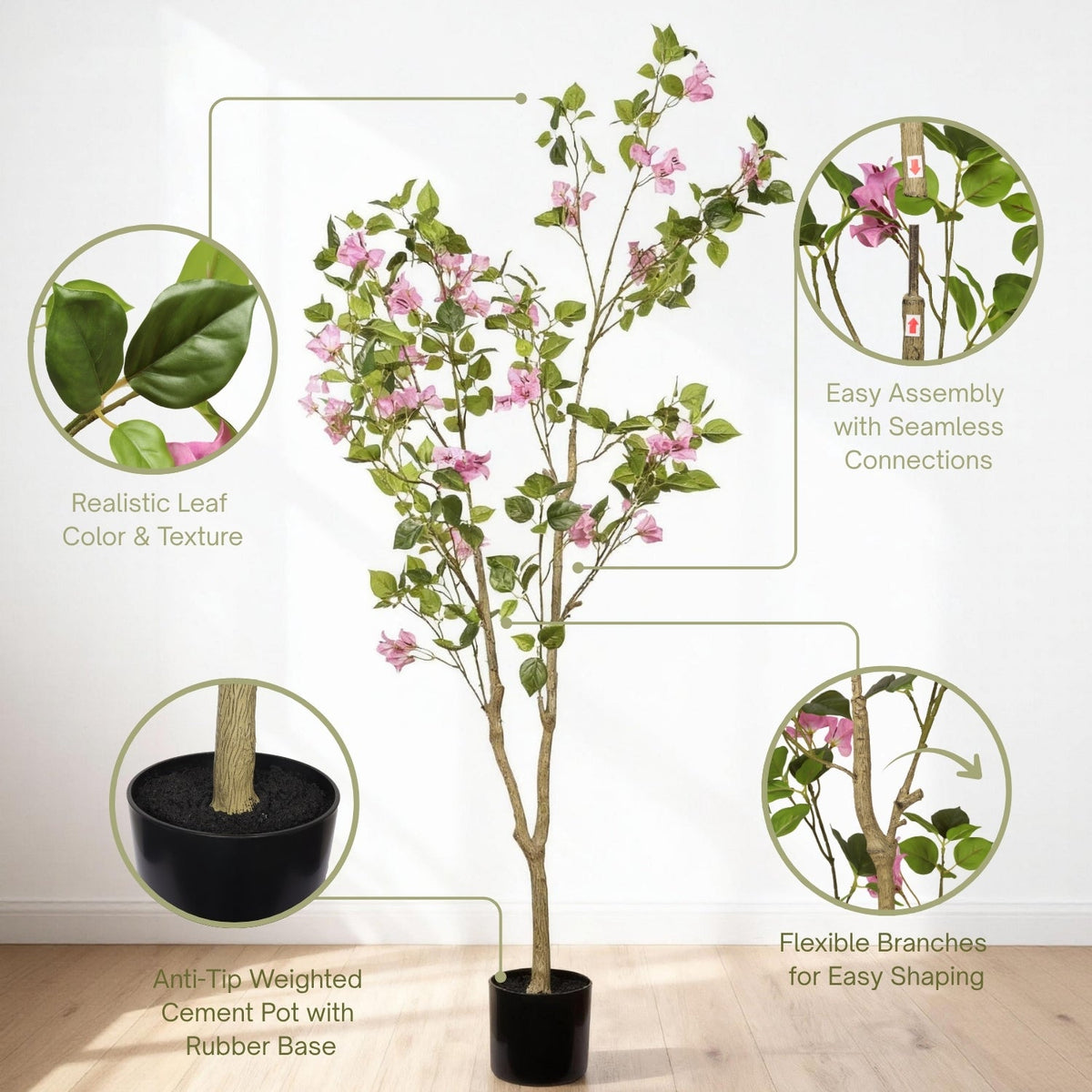 5FT Artificial Bougainvillea Tree