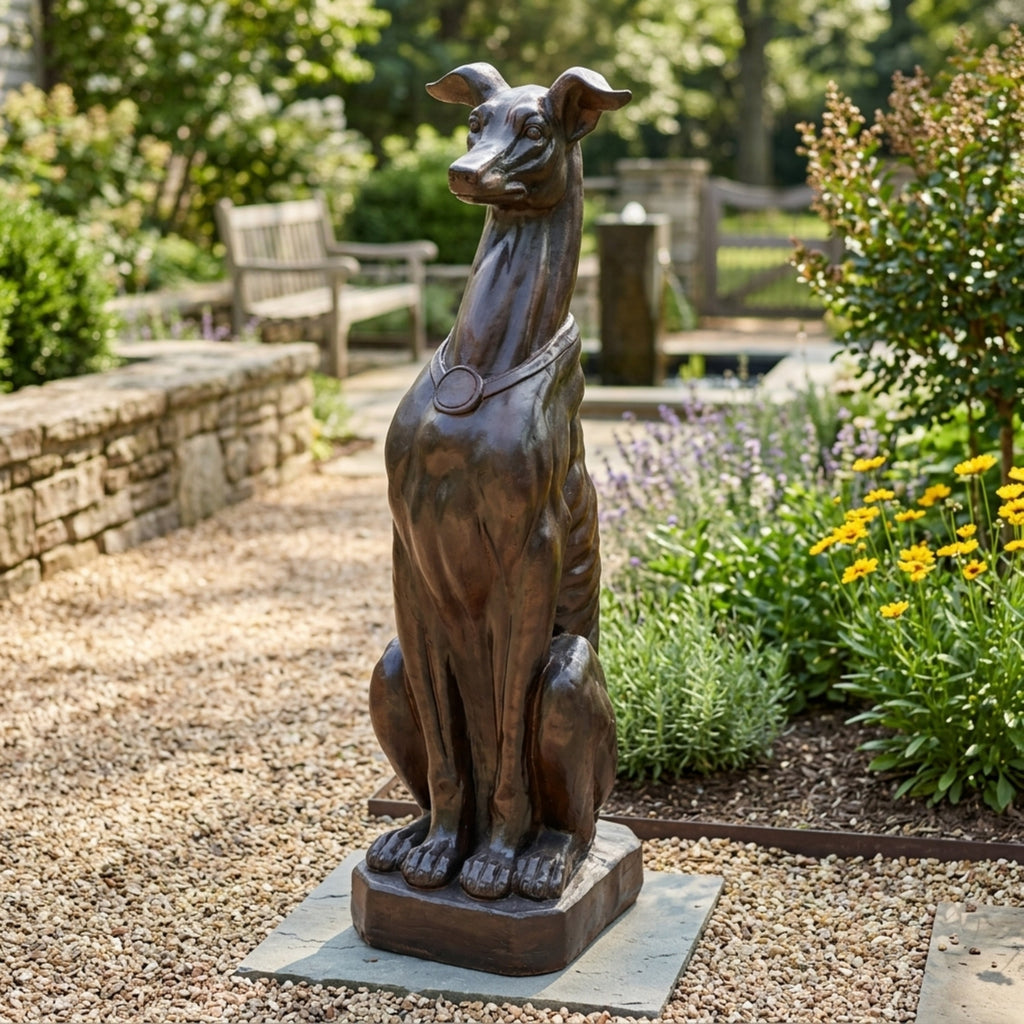 Grey Hound Dog Statue