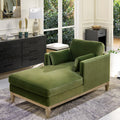 Knox 65" Modern Farmhouse Chaise Lounge Chair, Olive
