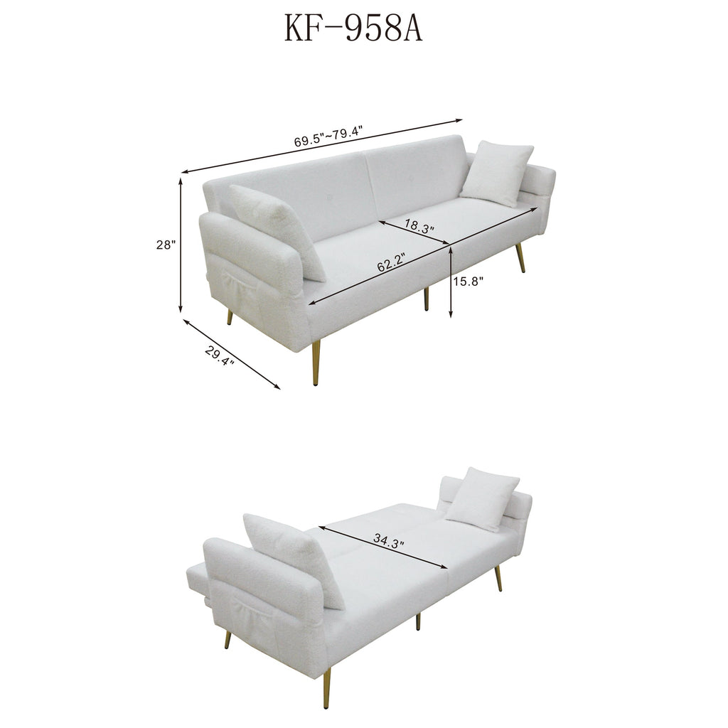 Modern Teddy Upholstered Accent Loveseat Sofa