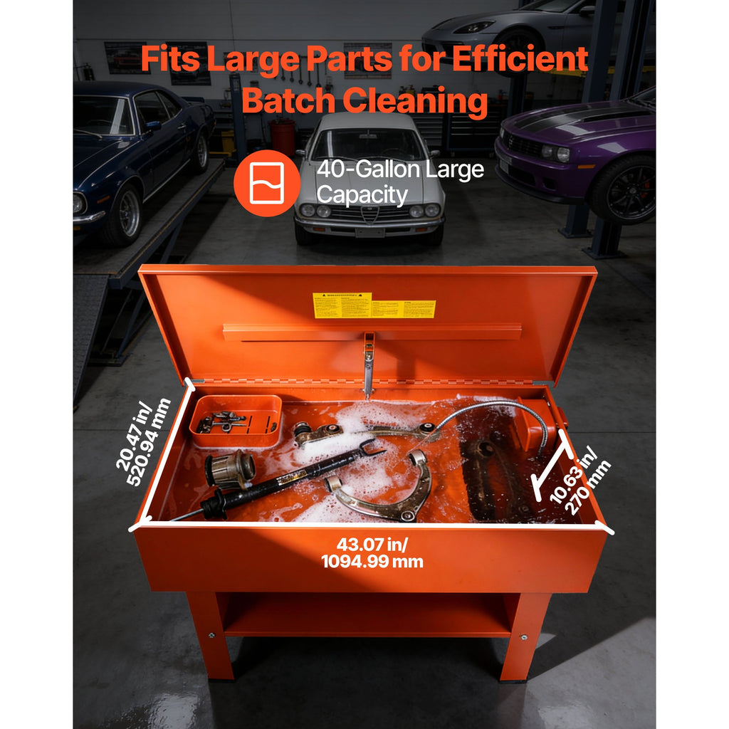 Parts Washer 40-Gallon with Electric Pump