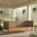 TOPMAX Outdoor Classic Solid Wood Twin Size Swing Bed